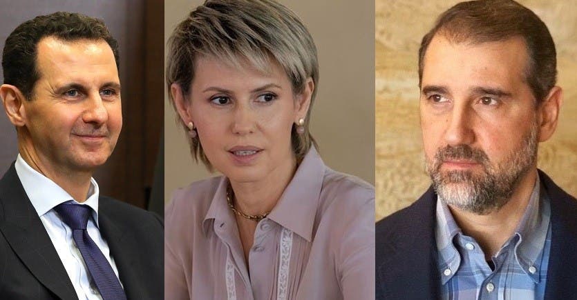 رامي مخلوف وبشار الأسد وزوجته