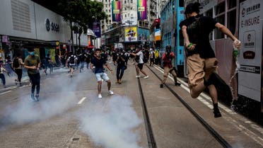تظاهرات في هونغ كونغ احتجاجا على قانون بكين (24 مايوم 2020- فرانس برس)