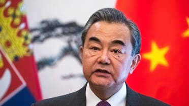 Chinese Foreign Minister Wang Yi speaks in Beijing on Feb. 26, 2020. (AP)
