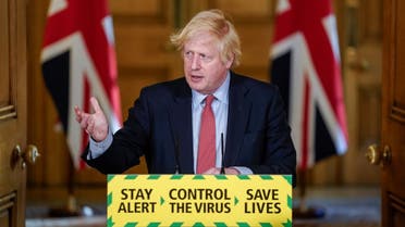 Britain's Prime Minister Boris Johnson holds a daily coronavirus news conference on May 25, 2020. (Reuters) 