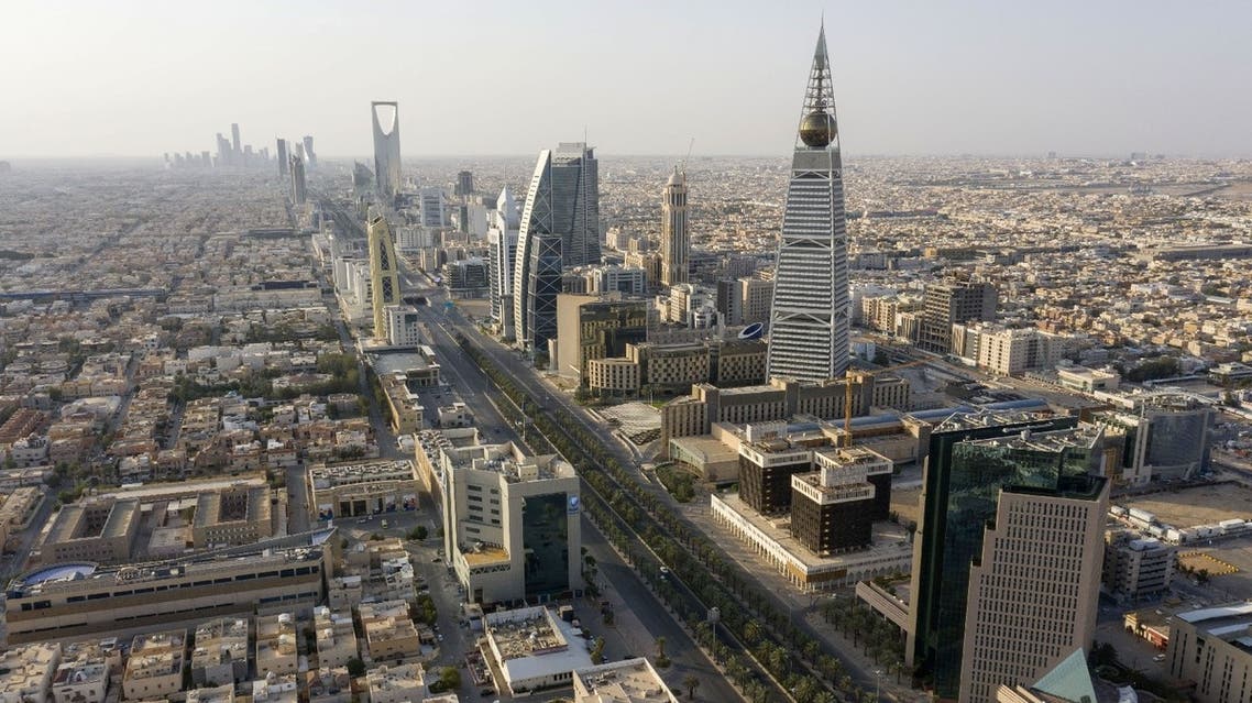 An aerial view shows a highway on the first day of the Eid al-Fitr in the Saudi capital Riyadh, on May 24, 2020. (AFP)