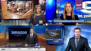 US TV stations using the same script for a story on Amazon. (Screengrab)