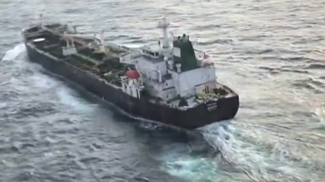 Aerial view of Iranian tanker named ‘Fortune’ arriving at Venezuela coast. (Reuters) 