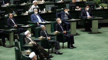 A general view of the Iranian parliament, during the opening ceremony of Iran's 11th parliament, as the spread of the coronavirus disease (COVID-19) continues, in Tehran, Iran, May 27, 2020. WANA (West Asia News Agency) via REUTERS ATTENTION EDITORS - THIS PICTURE WAS PROVIDED BY A THIRD PARTY