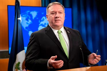 Secretary of State Mike Pompeo speaks during a press briefing at the State Department on Wednesday, May 20, 2020, in Washington. (AP)