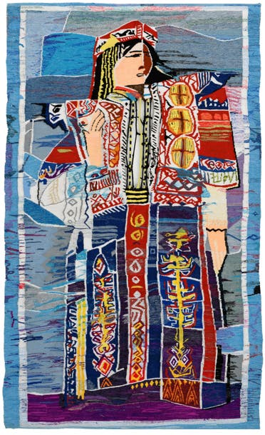 Safia Farhat, La Mariee, 1963, Tapestry, 172 x 100 cm. (Image courtesy of Barjeel Art Foundation, Sharjah.)