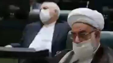 iran: Foreign Minister  took a NAP while Hassan Rouhani speech in parliment