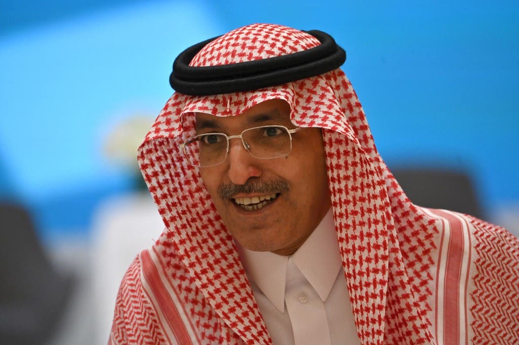 Saudi Minister of Finance Mohammed al-Jadaan is pictured during a press conference at the Saudi budget Forum in Riyadh on December 10, 2019. (AFP)