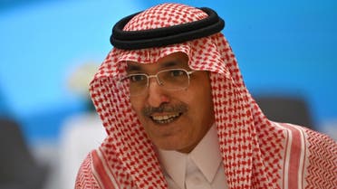 Saudi Minister of Finance Mohammed al-Jadaan is pictured during a press conference at the Saudi budget Forum in Riyadh on December 10, 2019. (AFP)