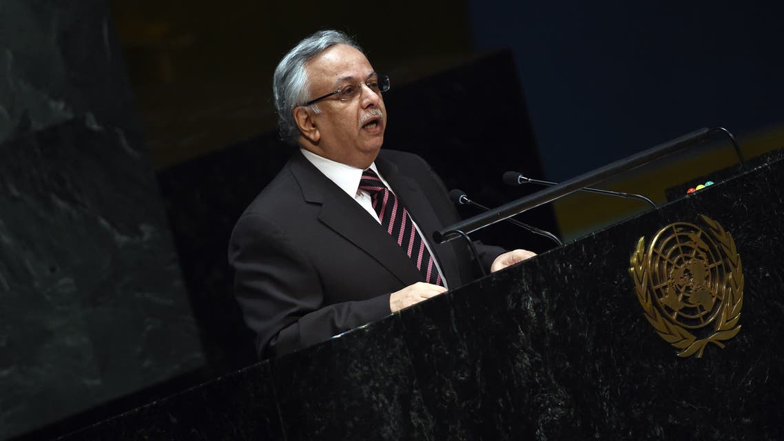 Saudi Arabia's permanent representative to the United Nations Abdallah Al-Mouallimi speaks at the UN headquarters in New York on January 22, 2015 during an informal meeting of the plenary of the General Assembly to address concerns of a rise in anti-Semitic violence worldwide. AFP PHOTO/JEWEL SAMAD