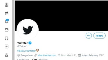 Twitter changes logo to black and bio to #BlackLivesMatter. (via Twitter)