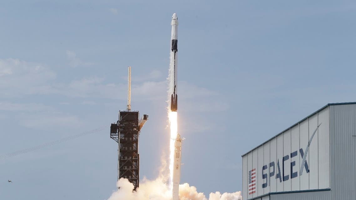 A SpaceX Falcon 9, with NASA astronauts Doug Hurley and Robert Behnken in the Dragon crew capsule, lifts off from Pad 39-A at the Kennedy Space Center, May 30, 2020. (AP)
