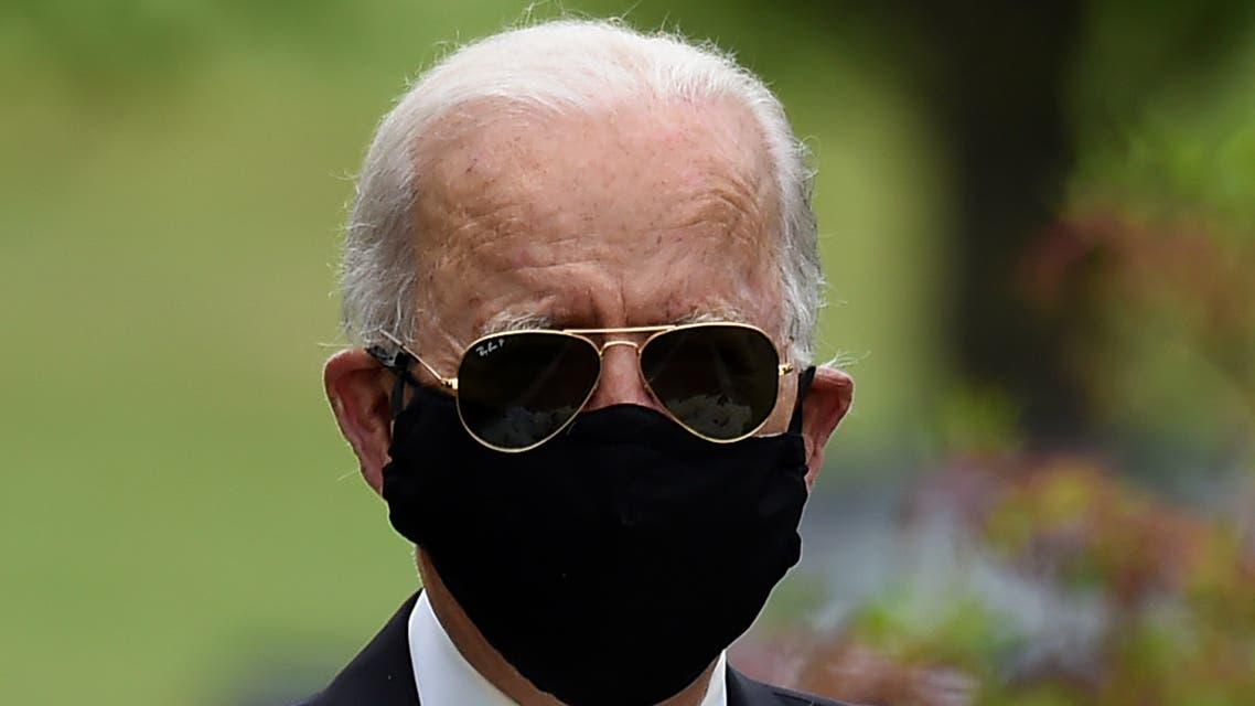 Democratic presidential candidate and former US Vice President Joe Biden arrives to pay his respects to fallen service members on Memorial Day at Delaware. (AFP)