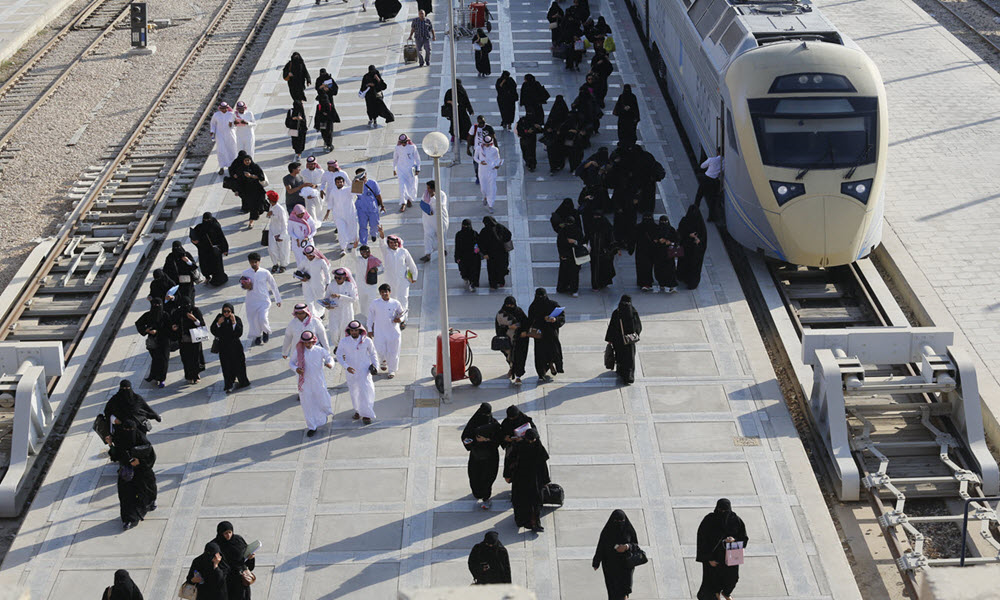 Damman station with passengers on the platform. (File photo: SRO)
