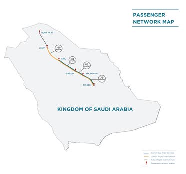 SAR passenger train map (SAR)
