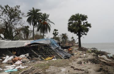 This May 22, 2020 photo shows the damage caused by Cyclone Amphan in Deulbari village, in South 24 Parganas district in the Sundarbans, West Bengal state, India. (AFP)