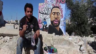 Syrian artist paints portrait of George Floyd on Idlib wall 