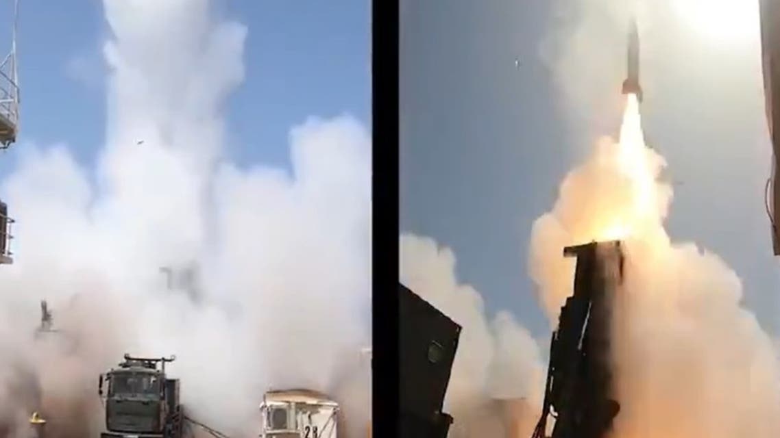A screengrab from a video posted by Israel Aerospace Industries showing a test involving two Long-Range Artillery Weapon Systems (LORA). (Twitter/ @ILAerospaceIAI)