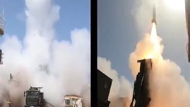 A screengrab from a video posted by Israel Aerospace Industries showing a test involving two Long-Range Artillery Weapon Systems (LORA). (Twitter/ @ILAerospaceIAI)