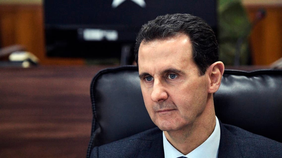 Syrian President Bashar Assad listens to Russian President Vladimir Putin during their meeting in Damascus, Syria on Jan. 7, 2020. (AP)