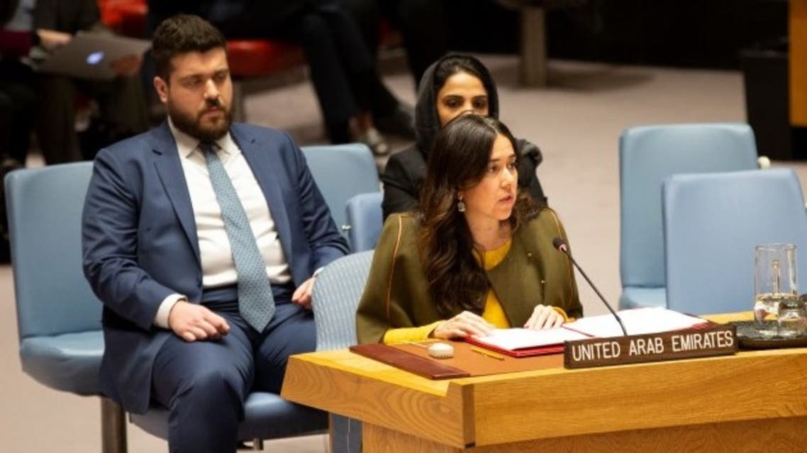 UAE Ambassador to UN Lana Nusseibeh at UNSC Open Debate in New York, March 30. 2019. (WAM)