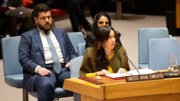 UAE Ambassador to UN Lana Nusseibeh at UNSC Open Debate in New York, March 30. 2019. (WAM)
