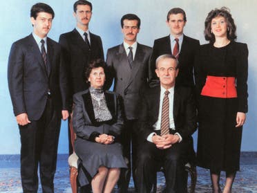 The Assad family. Aniseh Makhlouf (lower left) and Hafez al-Assad (lower right), with their five children behind them. (AFP)