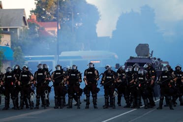 Security forces take position during a protest against the death in Minneapolis police custody of George Floyd, in Minneapolis, Minnesota, U.S., May 30, 2020. (Reuters)