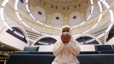 A Saudi Arabian man prays inside the Al-Rajhi Mosque in Riyadh, Saudi Arabia on May 31, 2020. (Reuters)