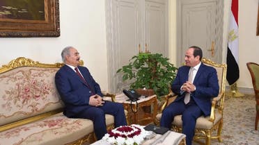 Egyptian President Abdel Fattah al-Sisi and LNA commander Gen. Khalifa Haftar. (Supplied)