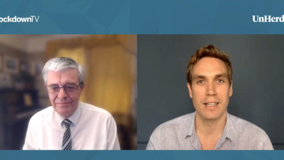 Professor Karl Friston speaks to Freddie Sayers on UnHerd's Lockdown TV. (Screengrab)