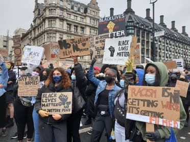 Black Lives Matter protesters in London, UK, June 6, 2020. (Reuters)