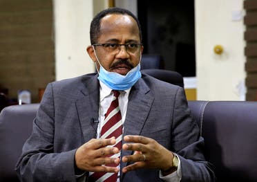 Sudan’s Minister of Health Akram Ali Altom during an interview amid concerns about the spread of coronavirus disease, in Khartoum, Sudan April 11, 2020. (Reuters)