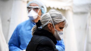 A doctor leaves after getting tested at a COVID-19 screening centre reserved for health professionals on March 27, 2020 in Paris. (AFP)