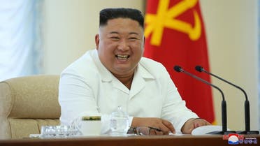 North Korean leader Kim Jong Un takes part in the 13th Political Bureau meeting of the 7th Central Committee of the Workers’ Party of Korea (WPK) in this image released June 7, 2020. (KCNA via Reuters)