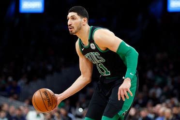Boston Celtics' Enes Kanter during the first half of an NBA basketball game on March, 8, 2020, in Boston. (AP)