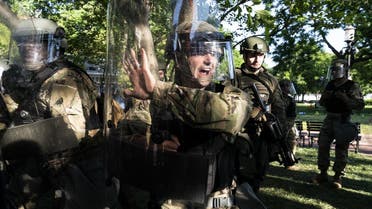 Troops gather during a demonstration on June 1, 2020 in Washington, DC. (AFP)