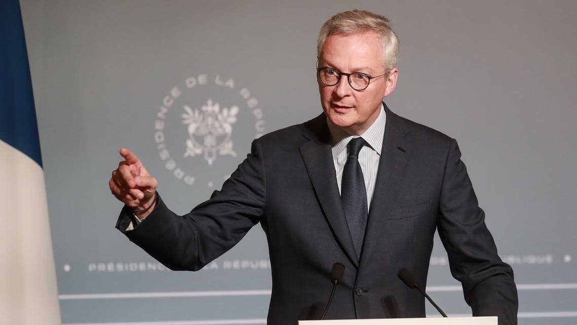 French Economy and Finance Minister Bruno Le Maire addresses a press conference after the weekly cabinet meeting on June 10, 2020 in Paris. (AFP)