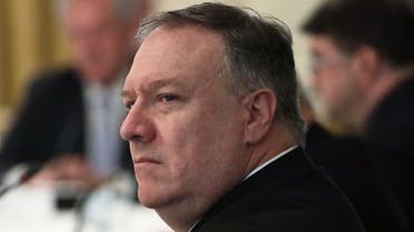 WASHINGTON, DC - MAY 19: U.S. Secretary of State Mike Pompeo listens during a cabinet meeting in the East Room of the White House on May 19, 2020 in Washington, DC. Earlier in the day President Trump met with members of the Senate GOP. Alex Wong/Getty Images/AFP 