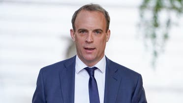 Britain's Foreign Secretary Dominic Raab arrives in Downing street in central London on May 28, 2020. (AFP)