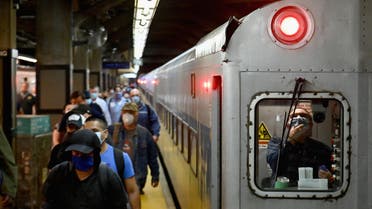 Commuters arrive at Grand Central Station with Metro-North during morning rush hour on June 8, 2020 in New York City. (AFP)