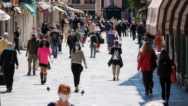 More movement is seen in the streets as the country begins slightly relaxing restrictions, as it prepares a staged end to Europes longest lockdown due to spread of the coronavirus disease (COVID-19), in Venice. (Reuters)