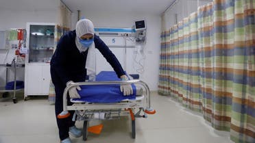 A medical staff worker is seen at Sharm International Hospital, amid the coronavirus disease (COVID-19) outbreak, in Sharm el-Sheikh, Egypt. (Reuters)