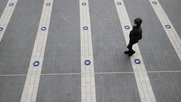 Social distancing signs in Birmingham, UK. (File photo, Reuters)