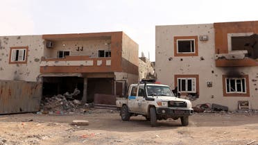 A vehicle from the Libyan forces of the National Accord (GNA) Sirte's patrols Al-Giza Al-Bahriya district on December 20, 2016 after they drove the Islamic State (IS) group out of its Libyan stronghold earlier this month. 