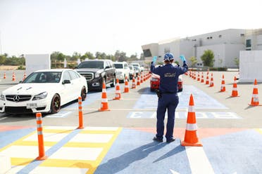 A drive-thru screening center in Abu Dhabi. (File photo: Reuters)