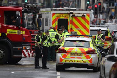 Emergency services attend the scene of the stabbing attack in Glasgow, Scotland, on June 26, 2020. (AP)