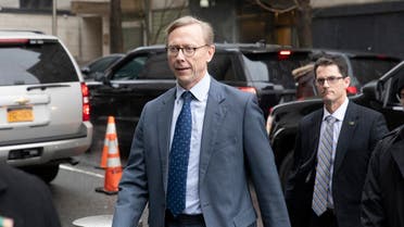 Brian Hook, the U.S. envoy to Iran, arrives at the U.S. mission to the United Nations . (AP)