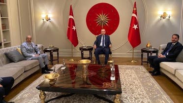 أردوغان خلال لقاءه مع محافظ مصرف ليبيا المركزي