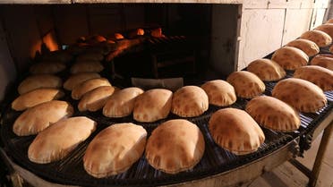 Freshly baked bread cools at a bakery in Beirut, Lebanon June 30, 2020. (Reuters)